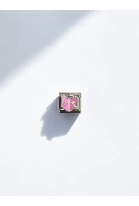 Pembe Kitap Desenli  İtalyan Charm