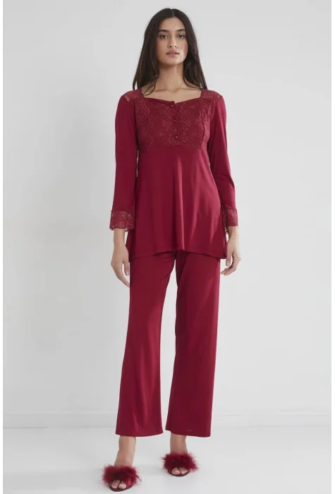 Penye Şık Bordo Pijama Takımı