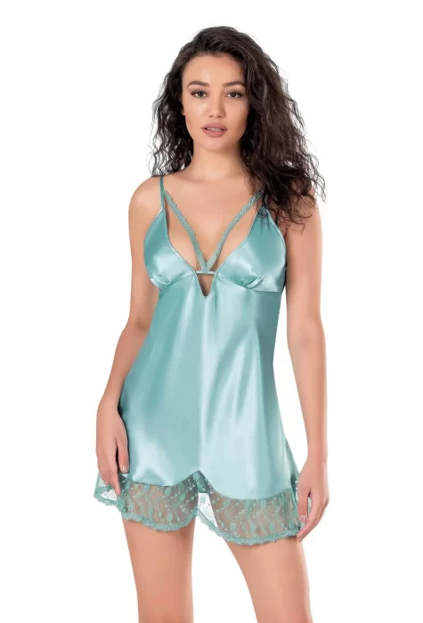 Aqua Şık Saten Gecelik