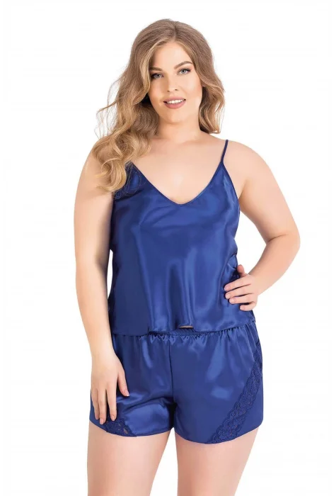 Büyük Beden Şık Saten Babydoll Şort Takımı