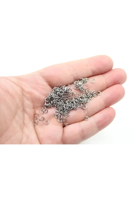 Rodyum Renk Çelik Halka 4mm