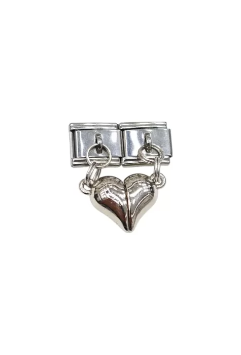 Sallantılı Çift Kalp Charm 2 Parça