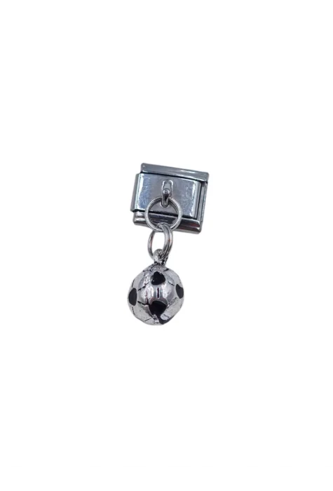 Sallantılı Futbol Topu Desenli İtalyan Charm