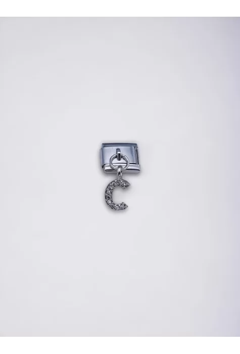 Sallantılı Harf Charm C Harfi Gümüş Renk