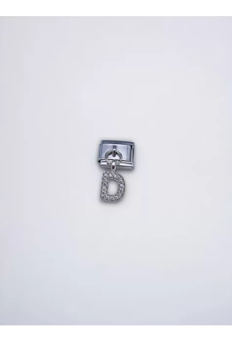 Sallantılı Harf Charm D Harfi Gümüş Uç