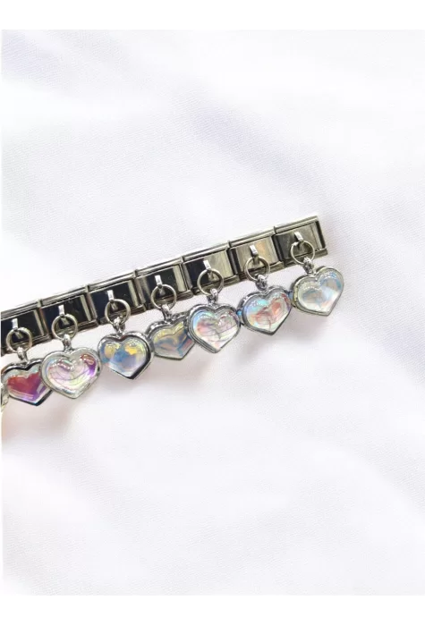 Sallantılı Kalp Detaylı İtalyan Charm