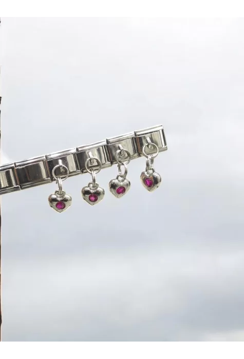 Sallantılı Kalp Detaylı İtalyan Charm