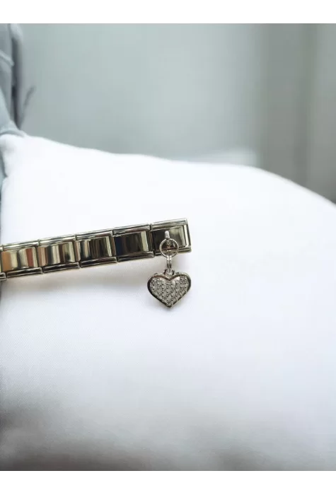 Sallantılı Kalp Detaylı İtalyan Charm