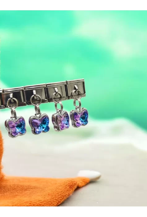 Sallantılı Kelebek Detaylı İtalyan Charm