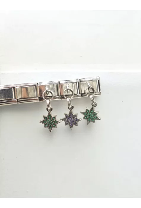 Sallantılı Kutup Yıldızı Detaylı İtalyan Charm