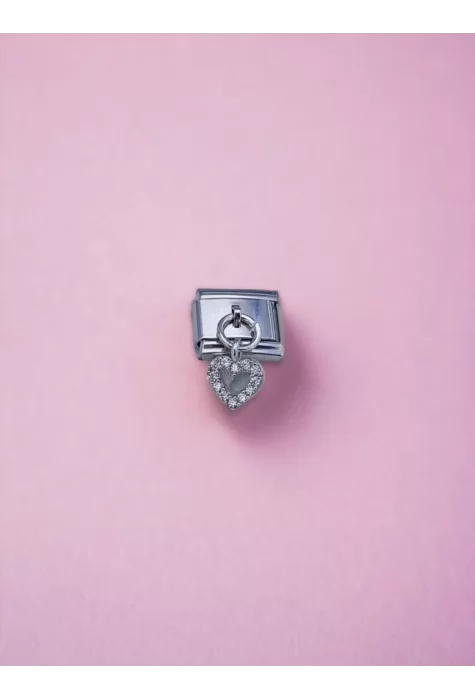 Sallantılı Minik Kalp Charm Gümüş Renk