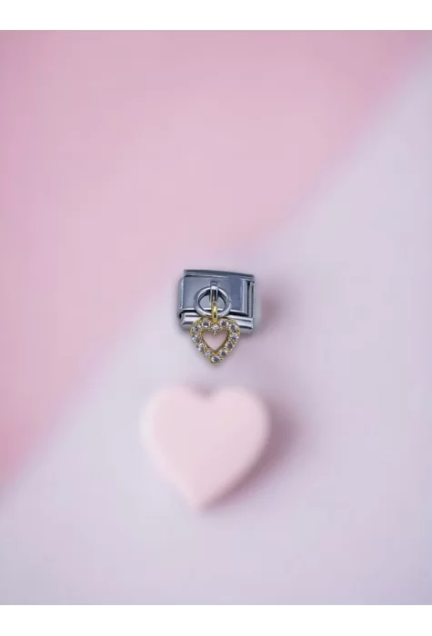 Sallantılı Minik Kalp Charm Sarı Renk