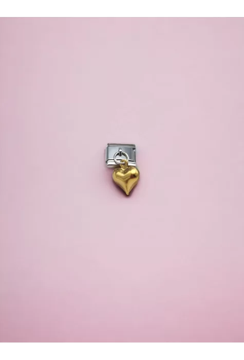 Sallantılı Sarı Kalp Detaylı Charm