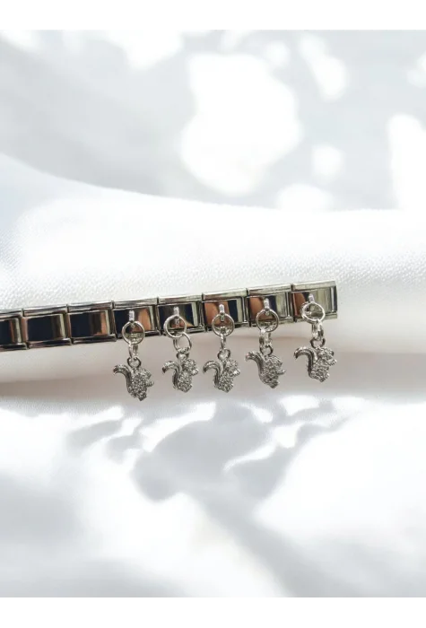 Sallantılı Sincap Detaylı İtalyan Charm