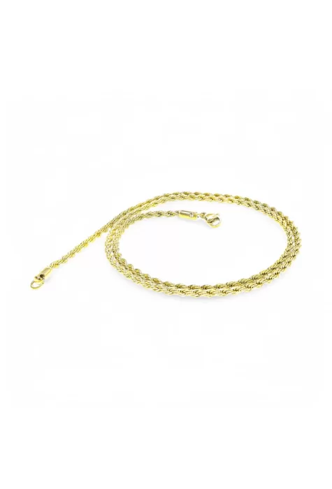 Sarı Sarmal Çelik Kolye 3Mm