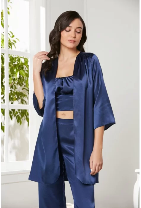 Kaliteli Şık Lacivert Kadın Pijama Takımı
