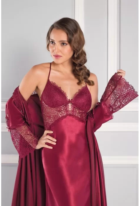 Kaliteli Şık Saten Gelin Çeyiz Seti - Bordo