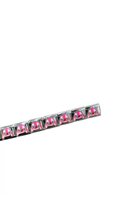 Sewimli Pembe Hayvan Desenli İtalyan Charm