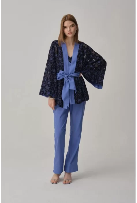 Kaliteli Şık Sophie Kadın Pijama Takımı Mavi