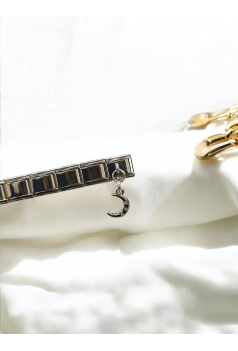 Taşlı Hilal Detaylı İtalyan Charm