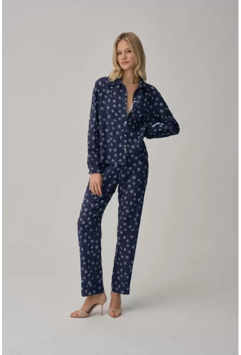 TINA Şık Rahat Kadın Braletli Pijama Takımı Navy