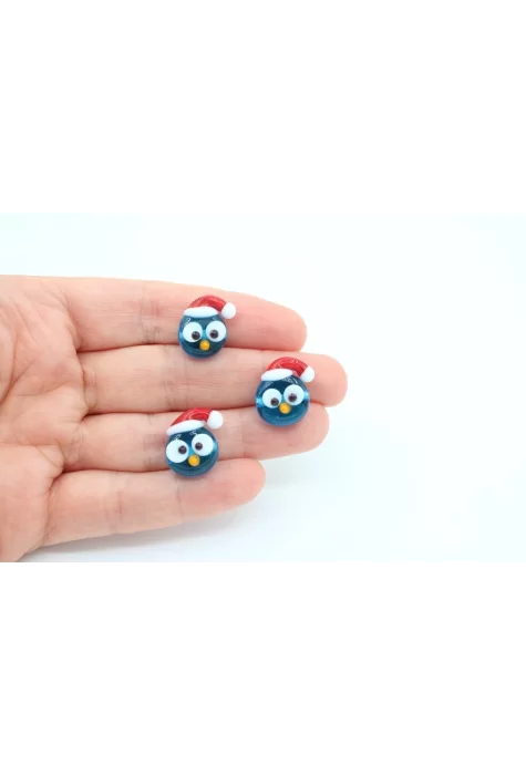 Yılbaşı Şapkalı Mavi Emoji Murano