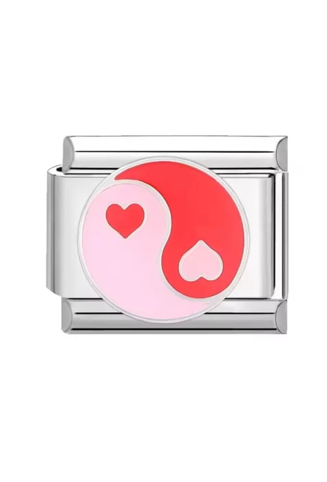 Ying Yang Desenli İtalyan Charm Pembe