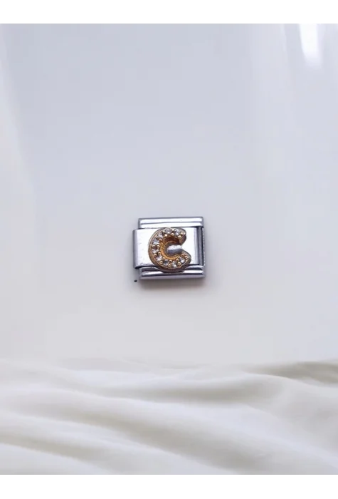 Zirkon Taşlı Harf Charm C