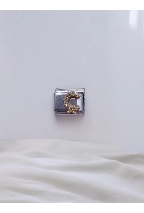 Zirkon Taşlı Harf Charm Ç