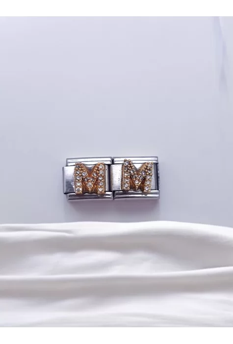 Zirkon Taşlı Harf Charm M