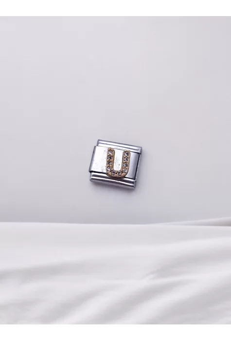 Zirkon Taşlı Harf Charm U