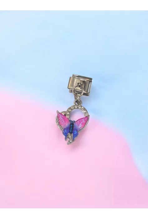 Zirkon Taşlı Sallantılı İtalyan Kelebek Charm