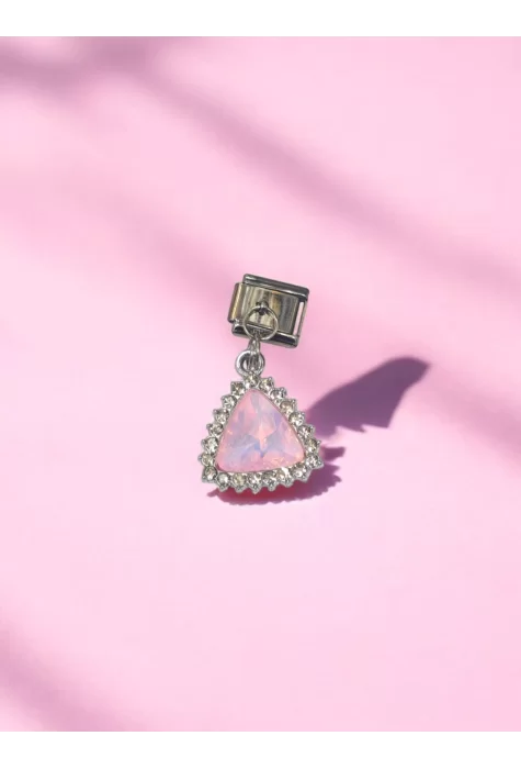 Zirkon Taşlı Üçgen Model İtalyan Sallantılı Charm