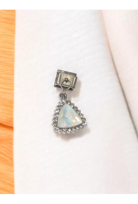 Zirkon Taşlı Üçgen Model Sallantılı İtalyan Charm