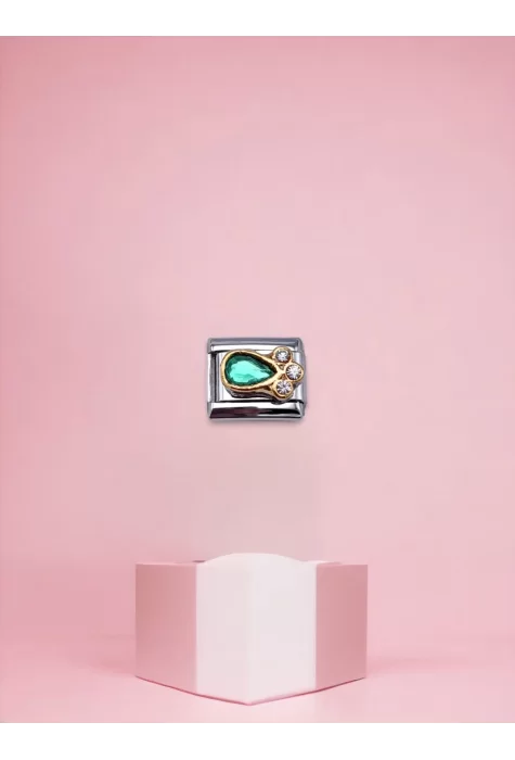 Zirkon Taşlı Yeşil Charm