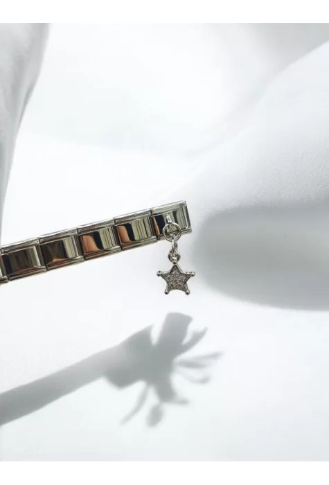 Zirkon Taşlı Yıldız Detaylı İtalyan Charm
