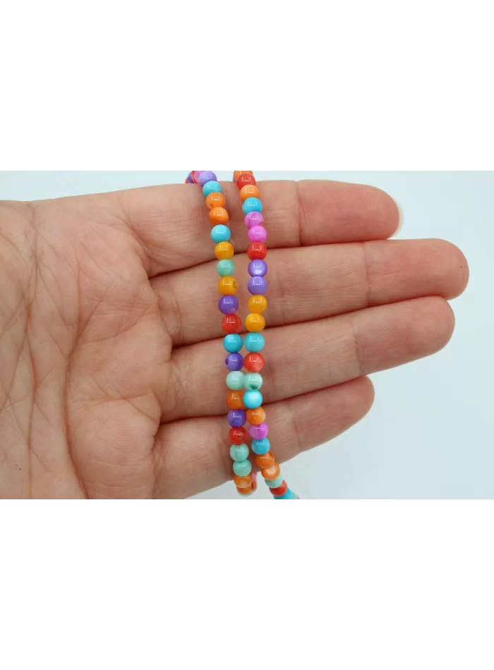 4mm Karışık Renkli Sedef Boncuk