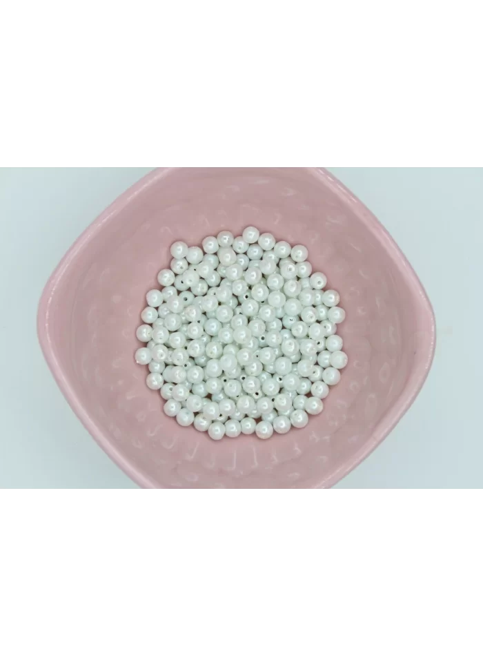 6mm Beyaz Cam İnci 50gr