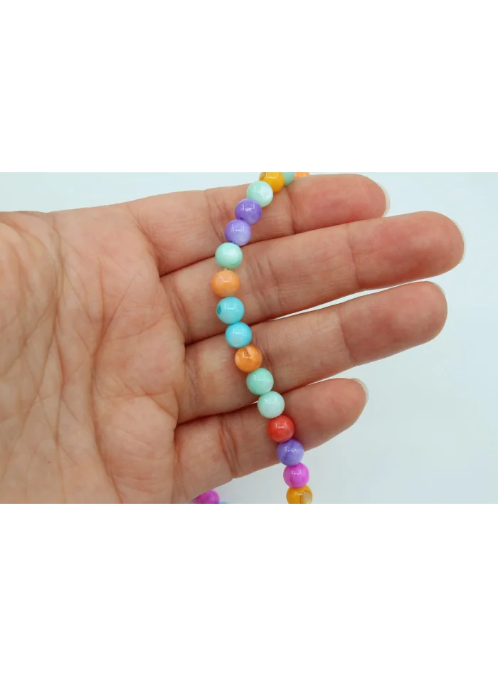 6mm Karışık Renkli Sedef boncuk