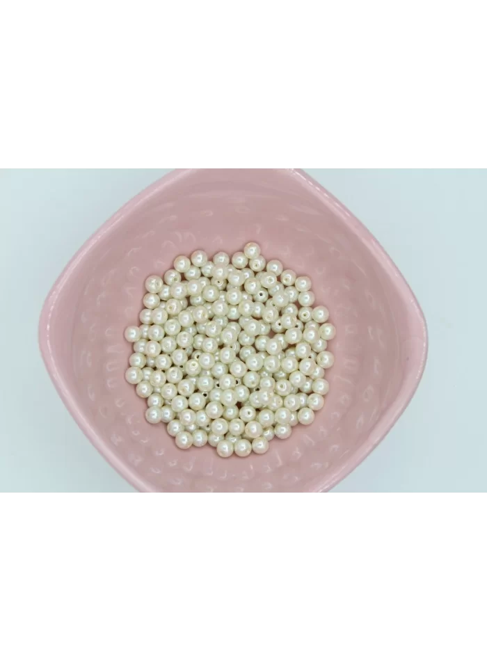 6mm Krem Cam İnci 50gr