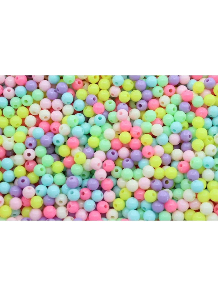 6mm Renkli Plastik Boncuk 10gr