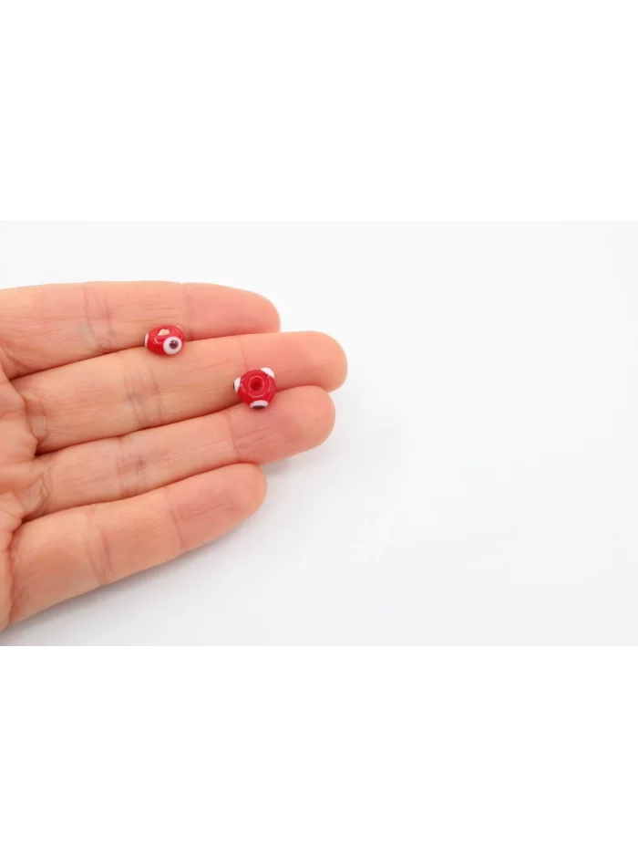 6mm Yuvarlak Kırmızı Murano