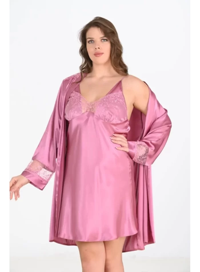 2li Gülkurusu Sabahlık Takımı Bigsize 6204