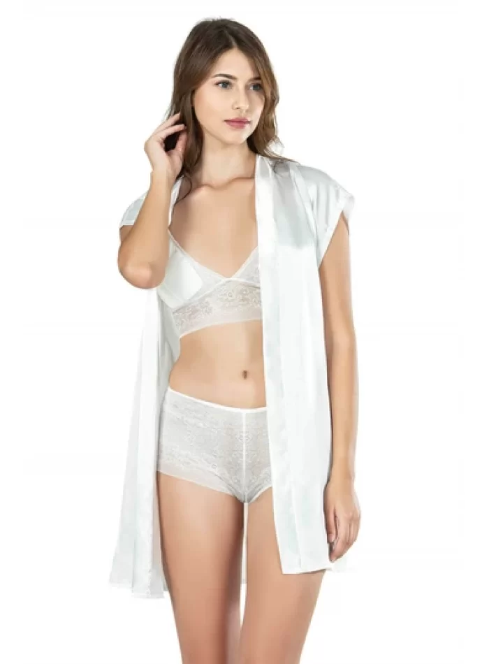 Kaliteli Ekru Babydoll Şort Takımı