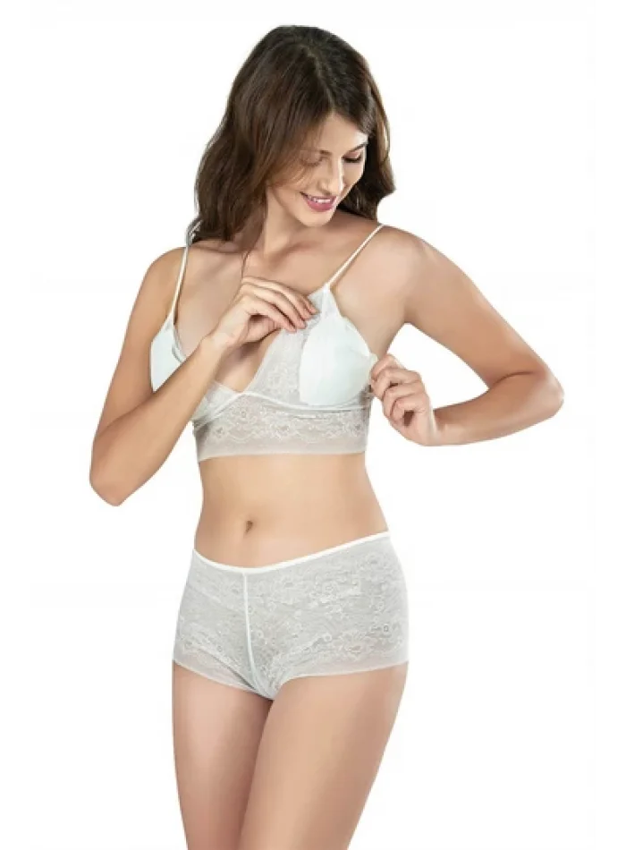 Kaliteli Ekru Babydoll Şort Takımı