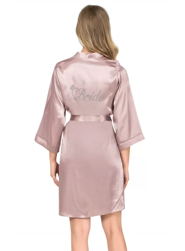 Vizon Kısa Saten Bride Sabahlık