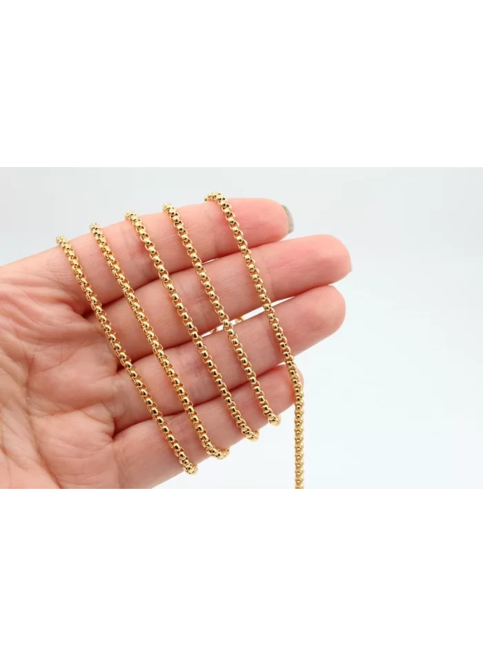 Altın Kap. 2,5mm Hasır Zincir 1mt