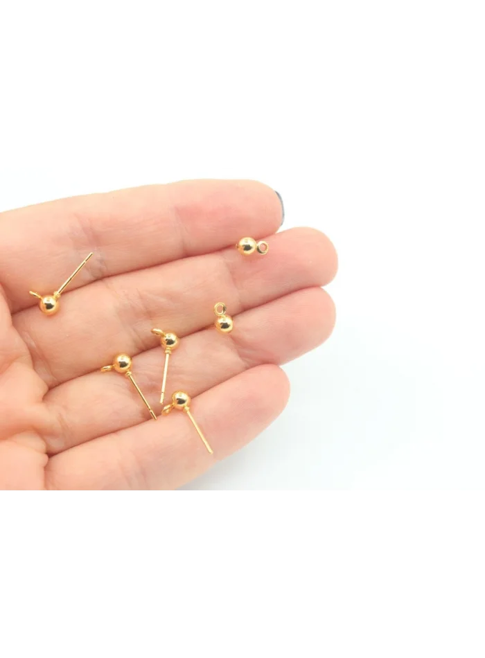 Altın Kap. 4mm Top Çivi Küpe