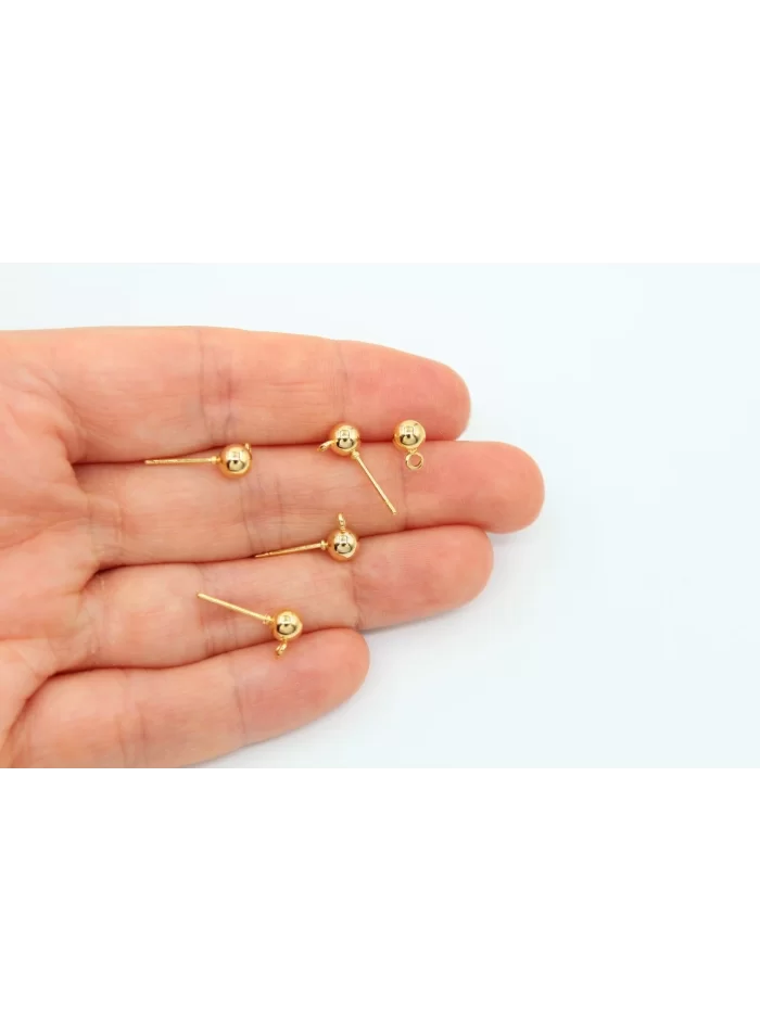 Altın Kap. 6mm Top Çivi Küpe