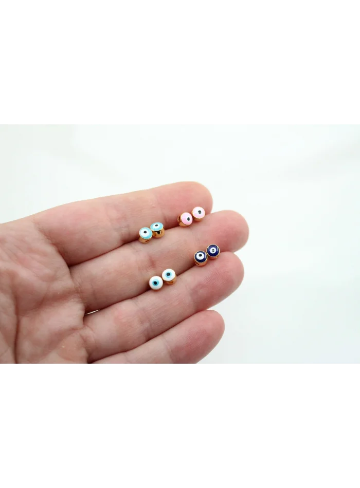 Altın Kaplama 5 mm Mineli Nazar Boncuğu